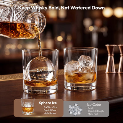 Simzlife Sphere Ice Maker, 6cm Clear Ice Ball Machine, 3 Balls/Batch for Whiskey & Cocktails, Touch Control