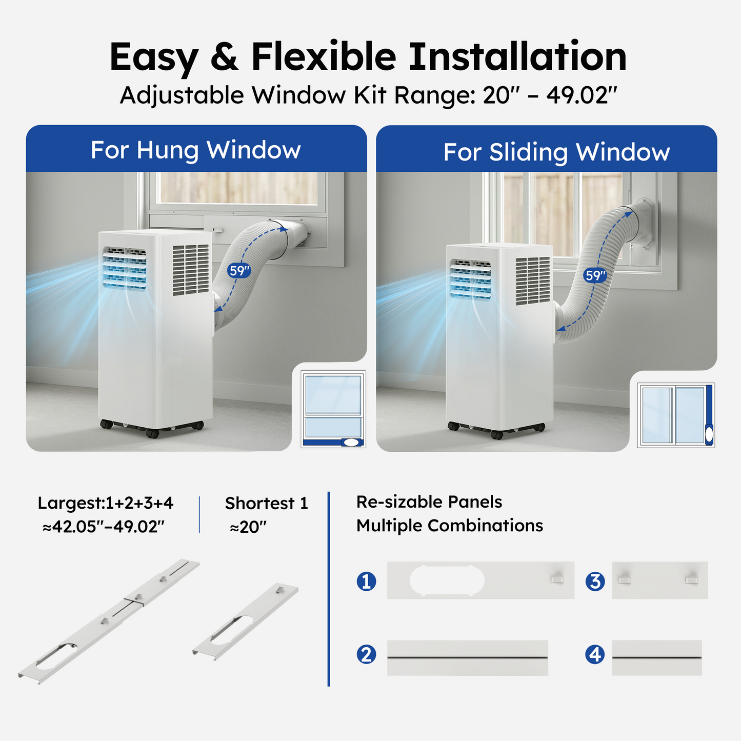 SIMZLIFE 12000 BTU Portable Air Conditioner with WIFI and Remote Control,Small AC Unit