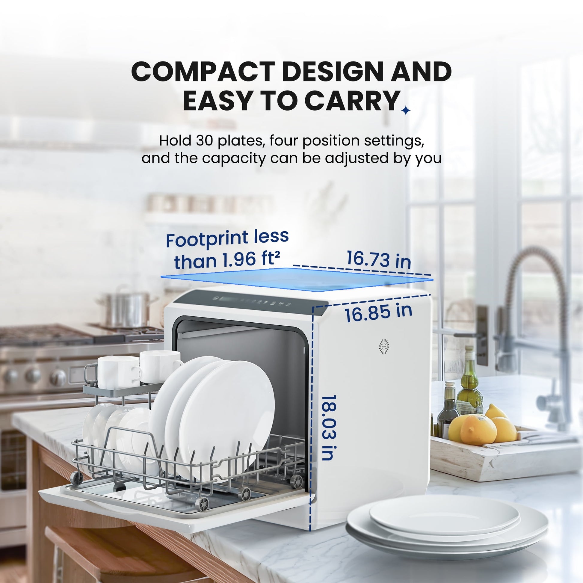 Simzlife Portable Mini Dishwasher Countertop with 5-Liter Built-in Wat