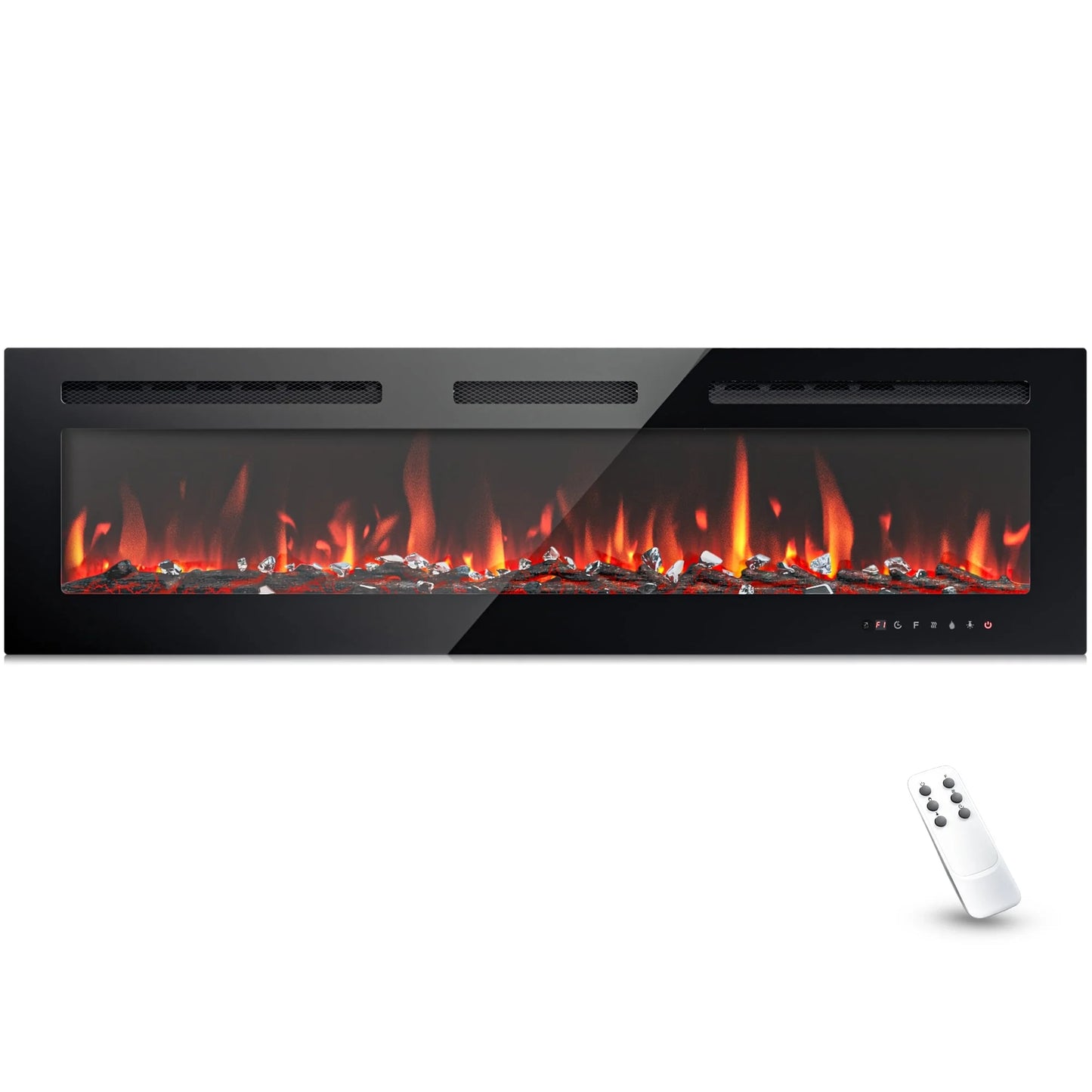 Simzlife 60 inch Indoor Electric Fireplace Ultra Thin Fireplace, Wall Mounted Recessed Fireplace with Multiple Colors Remote Control