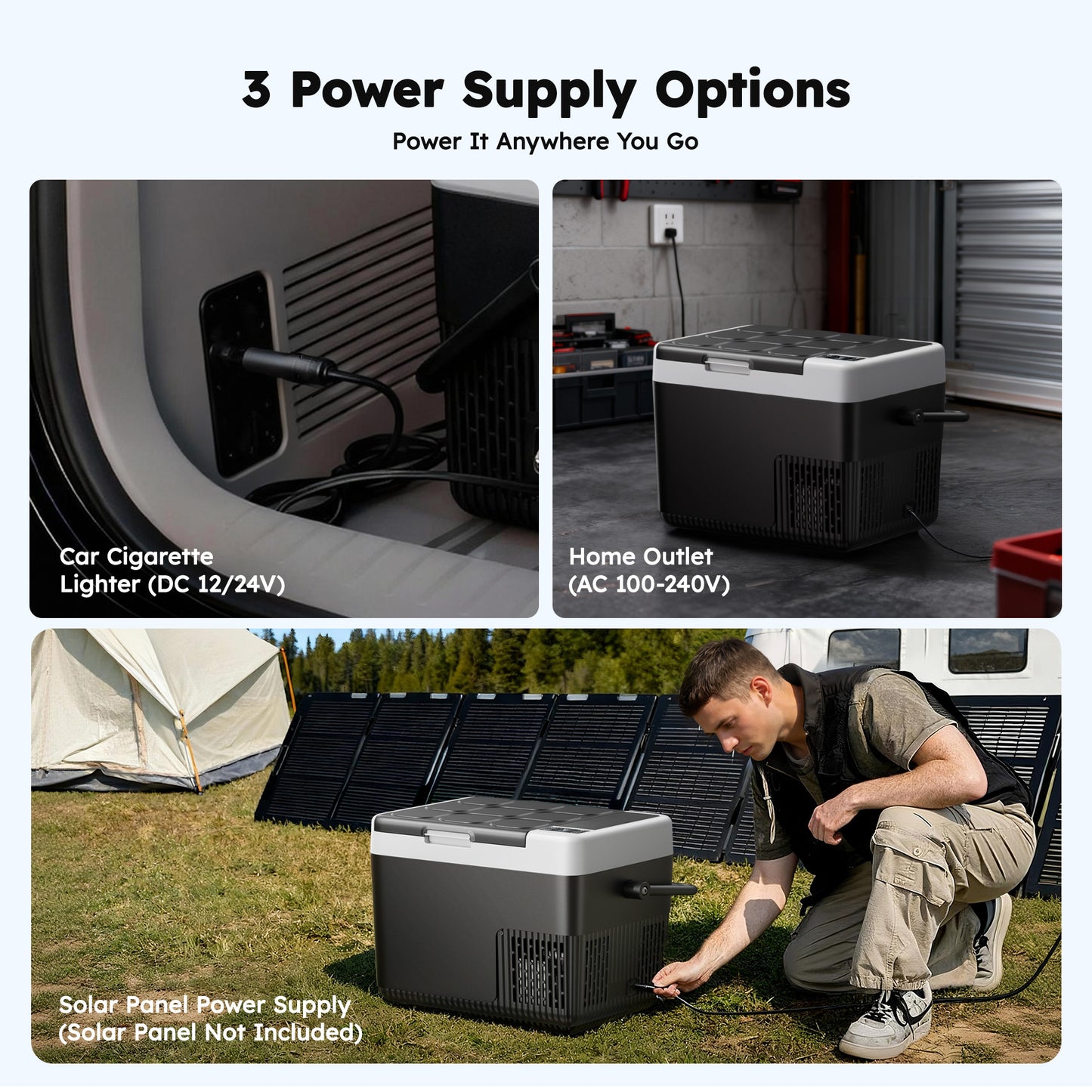Simzlife 12V Car Refrigerator - 12QT Electric Cooler with Handle, DC/AC, -4℉~68℉, RV Freezer Fridge for RV/Camping/Travel/Truck/Home, Black