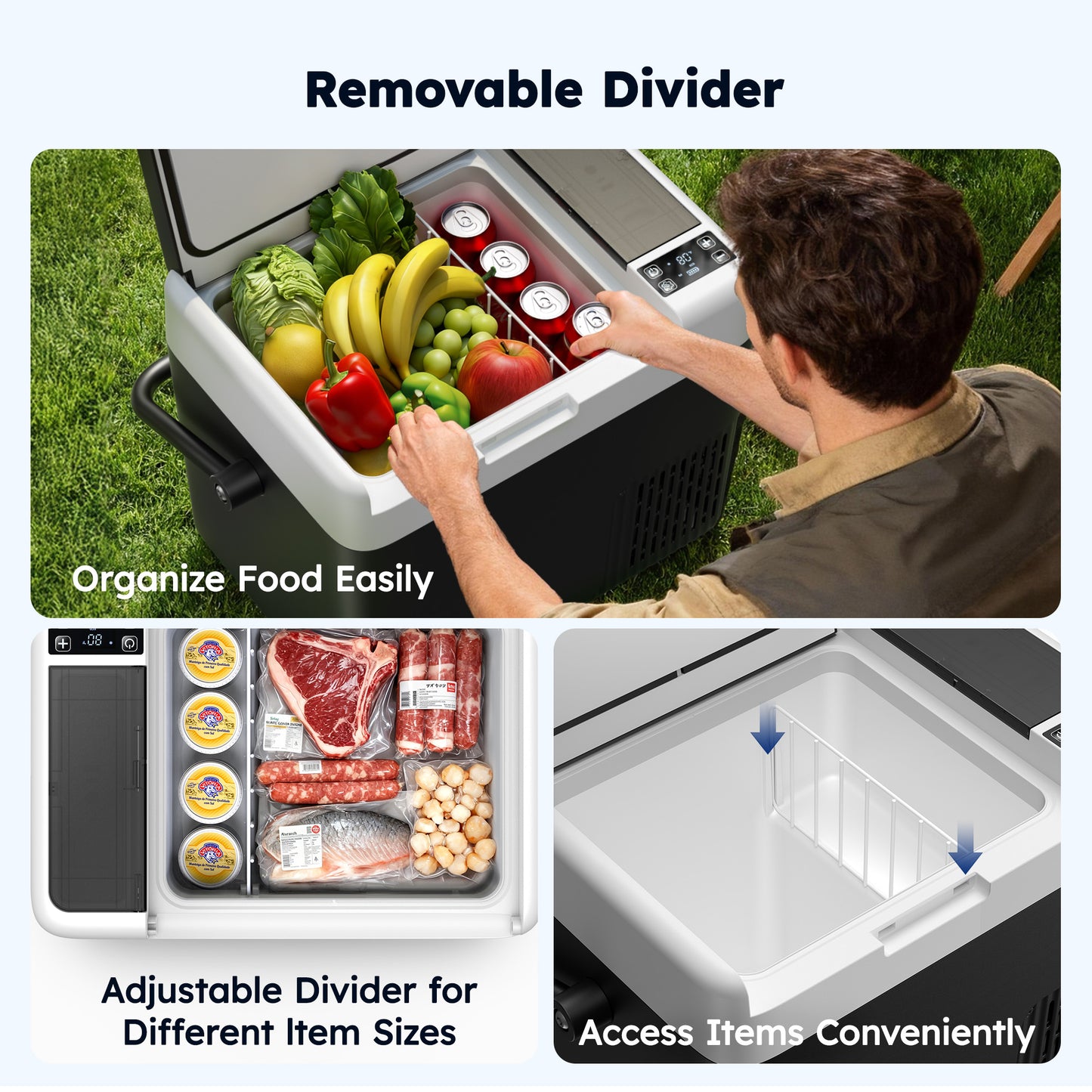 Simzlife 12V Portable Car Refrigerator - 19QT(18L), -4℉~68℉, 12/24V DC & 110-240V AC, Mini Fridge for RV/Camping/Travel/Truck/Home, Black