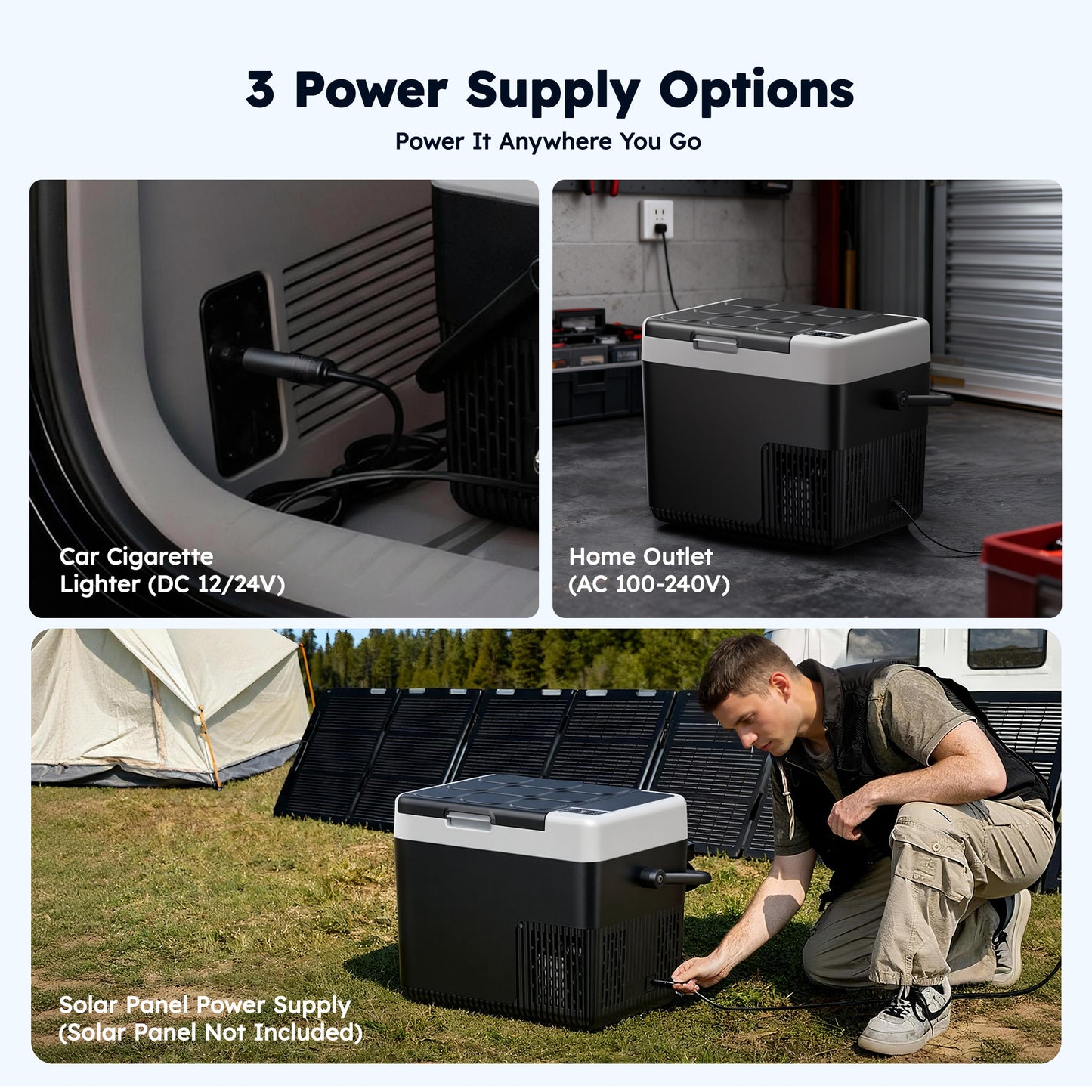 Simzlife 12V Portable Car Refrigerator - 19QT(18L), -4℉~68℉, 12/24V DC & 110-240V AC, Mini Fridge for RV/Camping/Travel/Truck/Home, Black