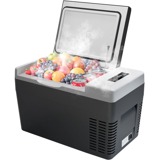 Simzlife 12 Volt 26QT(25L) Portable Car Refrigerator, -4℉~50℉, 12/24V DC & 110-240V AC