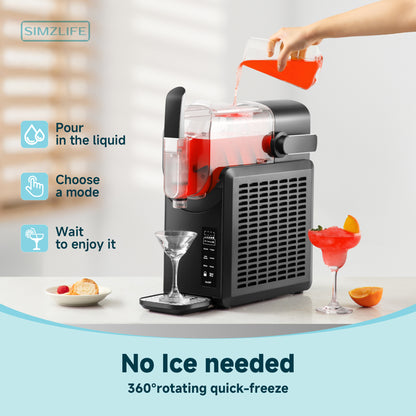 Simzlife Slushie Machine, No Ice Needed, 87.9 oz Smoothie Machine for Home with Self-Cleaning Function, Professional Frozen Drink Maker, 5 Preset Programs, Frozen Margaritas, Milkshake, and More