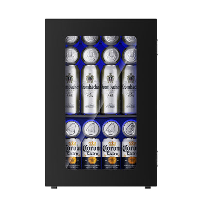 Simzlife Mini Beverage Refrigerator Cooler with Glass Door, 24-Can Mini Fridge for Home,Black