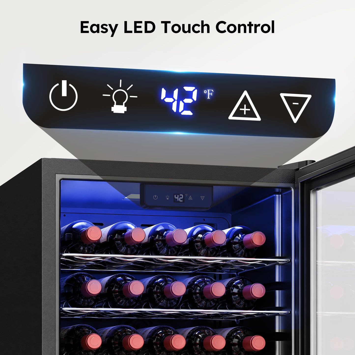 Simzlife 3.2cu.ft Under-counter Beverage Refrigerators, Single Zone Wine Fridge, Wine Refrigerator Digital Temperature Control, Freestanding Wine Chiller with Removable Shelves