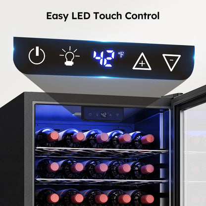 Simzlife 3.2cu.ft Under-counter Beverage Refrigerators, Single Zone Wine Fridge, Wine Refrigerator Digital Temperature Control, Freestanding Wine Chiller with Removable Shelves