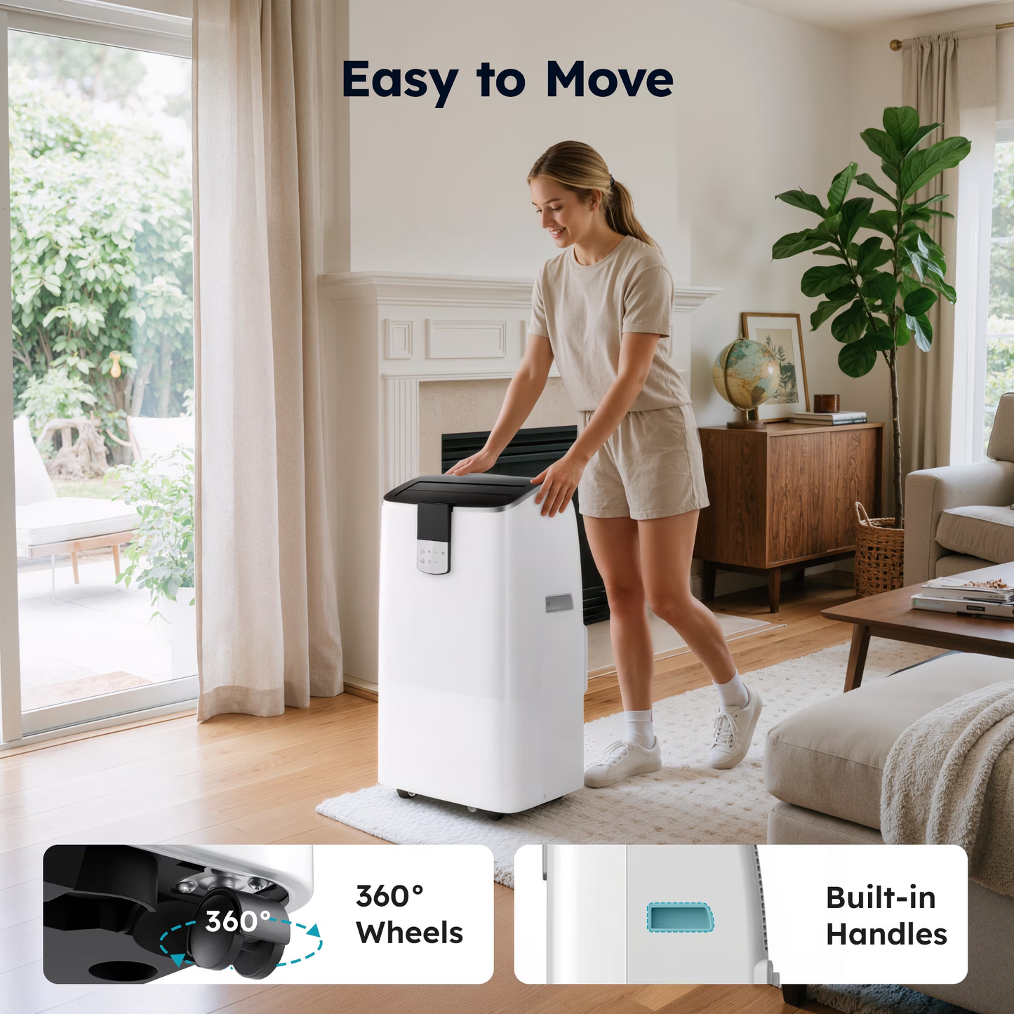 SIMZLIFE 12000 BTU Portable Air Conditioner with WIFI for Room, Portable AC Unit