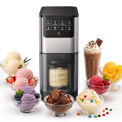 SIMZLIFE Ice Cream Maker, for Ice Cream, Gelato, Sorbet, Milkshakes & Frozen Yogurt, 8 One-Touch Programs, Re-Spin & Mix-In, (2) Tritan Cups