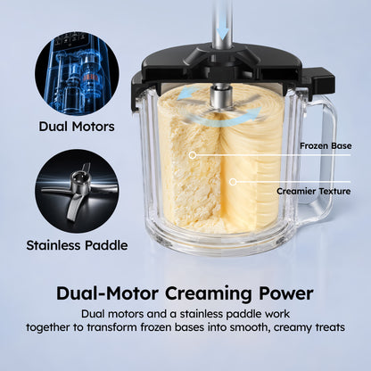 SIMZLIFE Ice Cream Maker, for Ice Cream, Gelato, Sorbet, Milkshakes & Frozen Yogurt, 8 One-Touch Programs, Re-Spin & Mix-In, (2) Tritan Cups