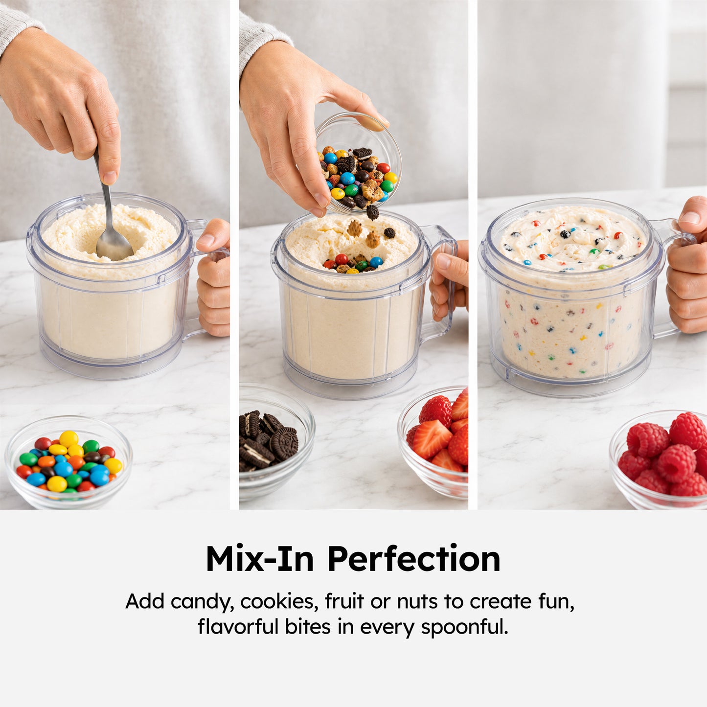 SIMZLIFE Ice Cream Maker, for Ice Cream, Gelato, Sorbet, Milkshakes & Frozen Yogurt, 8 One-Touch Programs, Re-Spin & Mix-In, (2) Tritan Cups