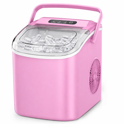 Simzlife Countertop Ice Maker Machine with Handle, 26lbs Per Day, 9 Ice Cubes Ready in 6 Mins, Auto-Cleaning Portable Ice Maker with Basket and Scoop, for Home/Kitchen/Camping/RV