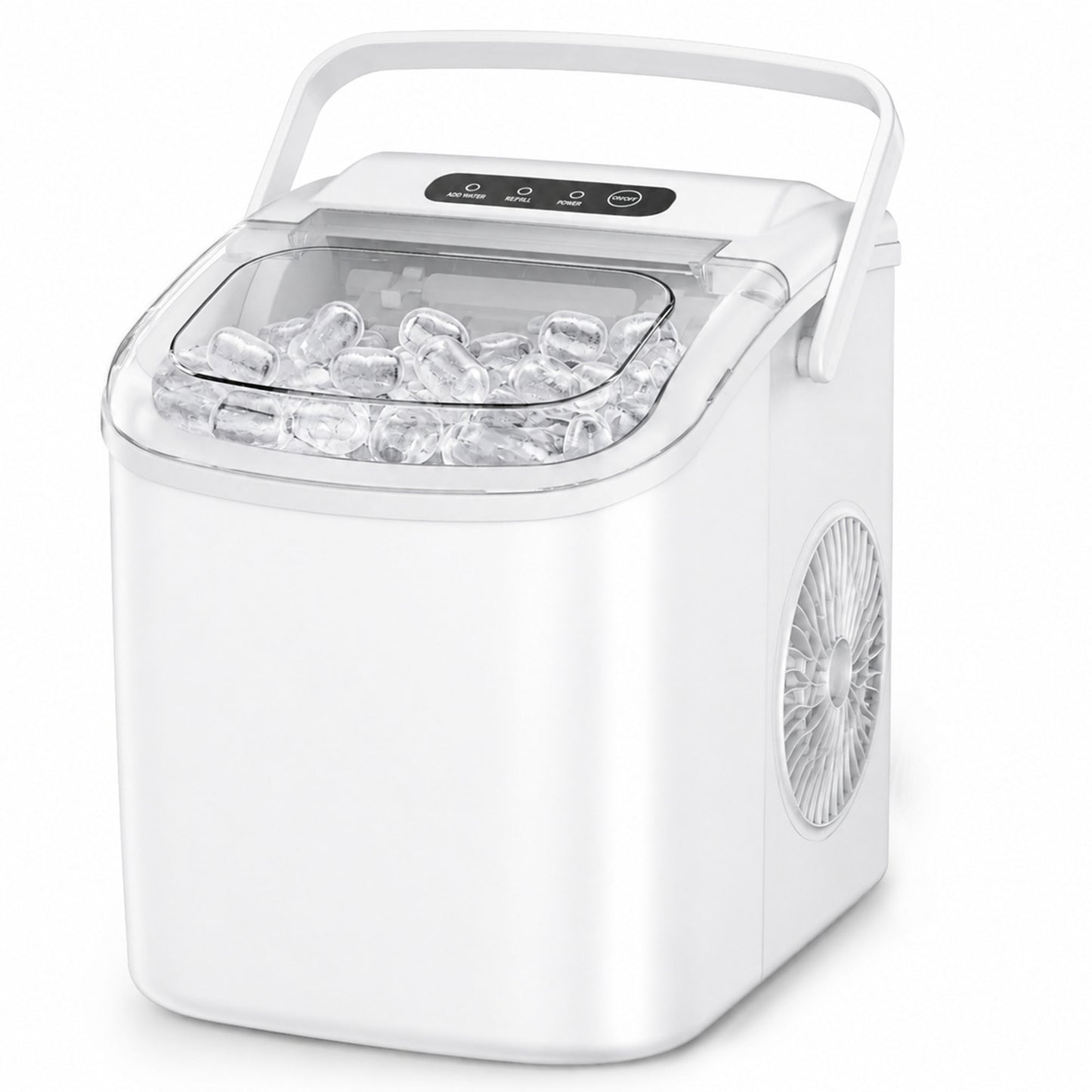Simzlife Countertop Ice Maker Machine with Handle, 26lbs Per Day, 9 Ice Cubes Ready in 6 Mins, Auto-Cleaning Portable Ice Maker with Basket and Scoop, for Home/Kitchen/Camping/RV