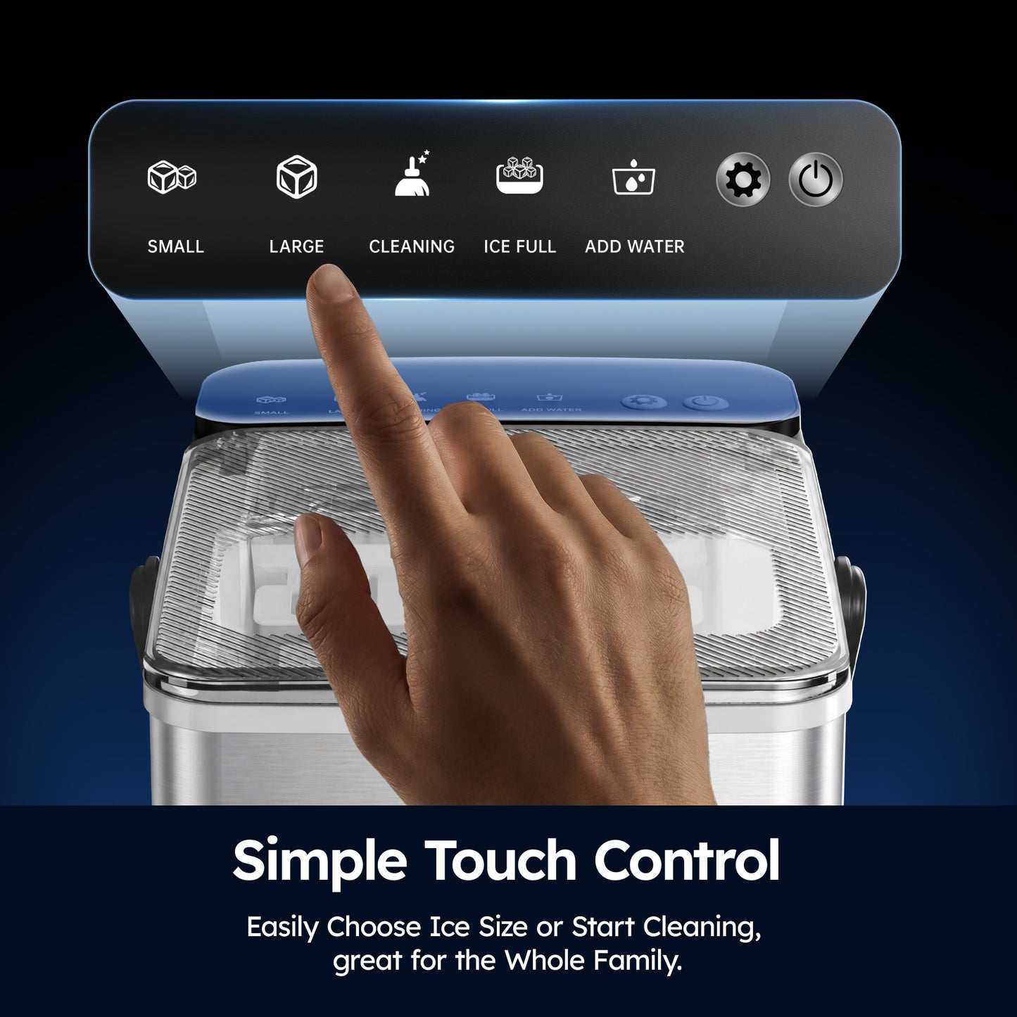 SIMZLIFE Countertop Ice Maker with Portable Handle, 26lbs/24H, 9 Cubes Ready in 6 Mins, Self-Cleaning, Compact Ice Machine with Basket & Scoop, Sliver