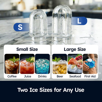 SIMZLIFE Countertop Ice Maker with Portable Handle, 26lbs/24H, 9 Cubes Ready in 6 Mins, Self-Cleaning, Compact Ice Machine with Basket & Scoop, Sliver