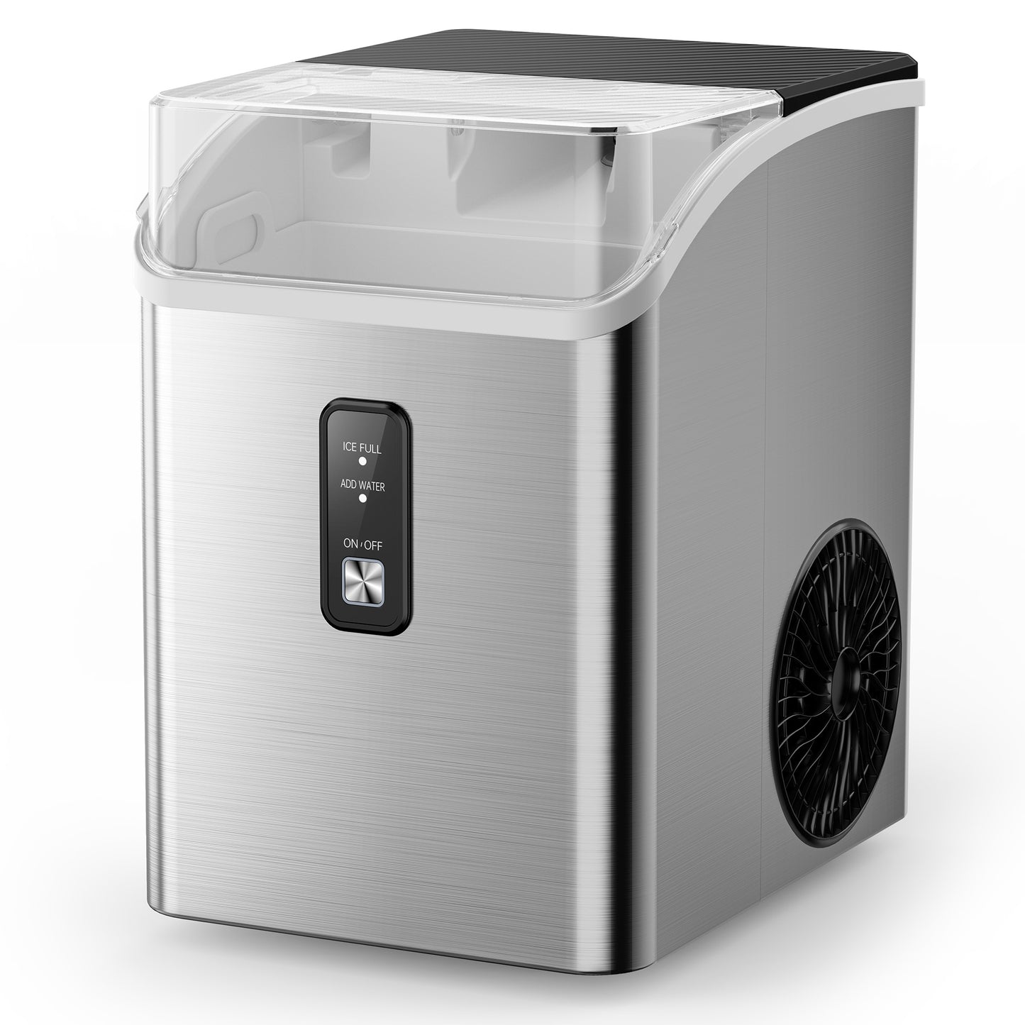 SIMZLIFE Nugget Ice Maker Countertop, 35 lbs/24H Soft Chewable Pellet Ice Machine, Ice Ready in 7 Minutes, One-Touch Self-Cleaning, Stainless Steel