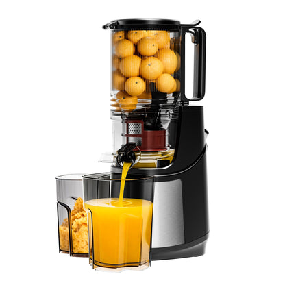 SIMZLIFE Cold Press Juicer, Masticating Juicer with 5.1" Wide Feed Chute, Slow Juicer Machines
