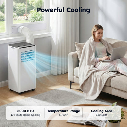 SIMZLIFE Portable Air Conditioner 8000 BTU,Portable Ac Unit up to 550 Sq