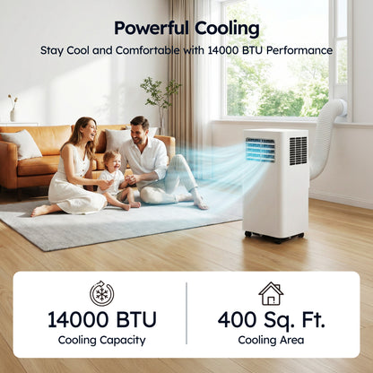 SIMZLIFE 14000 BTU Portable Air Conditioner with WIFI and Remote Control,Small AC Unit