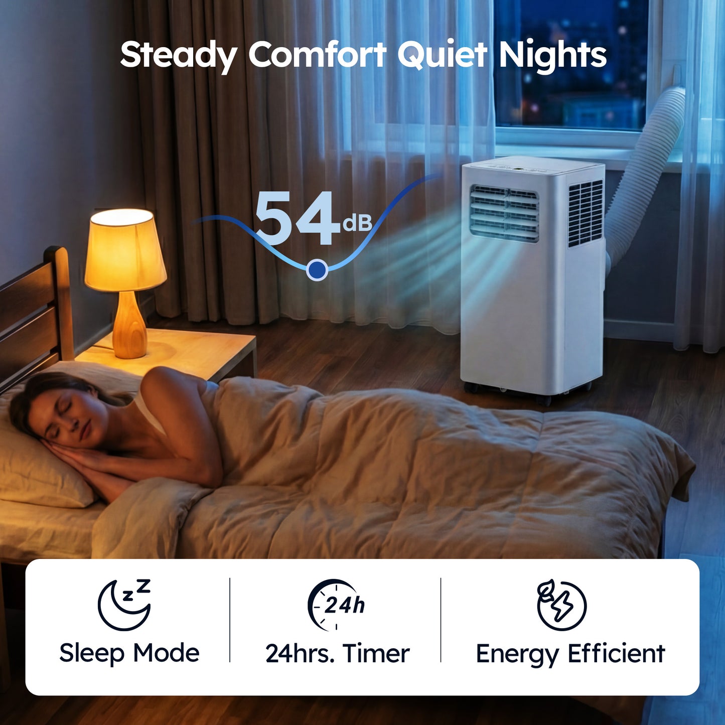 SIMZLIFE 14000 BTU Portable Air Conditioner with WIFI and Remote Control,Small AC Unit