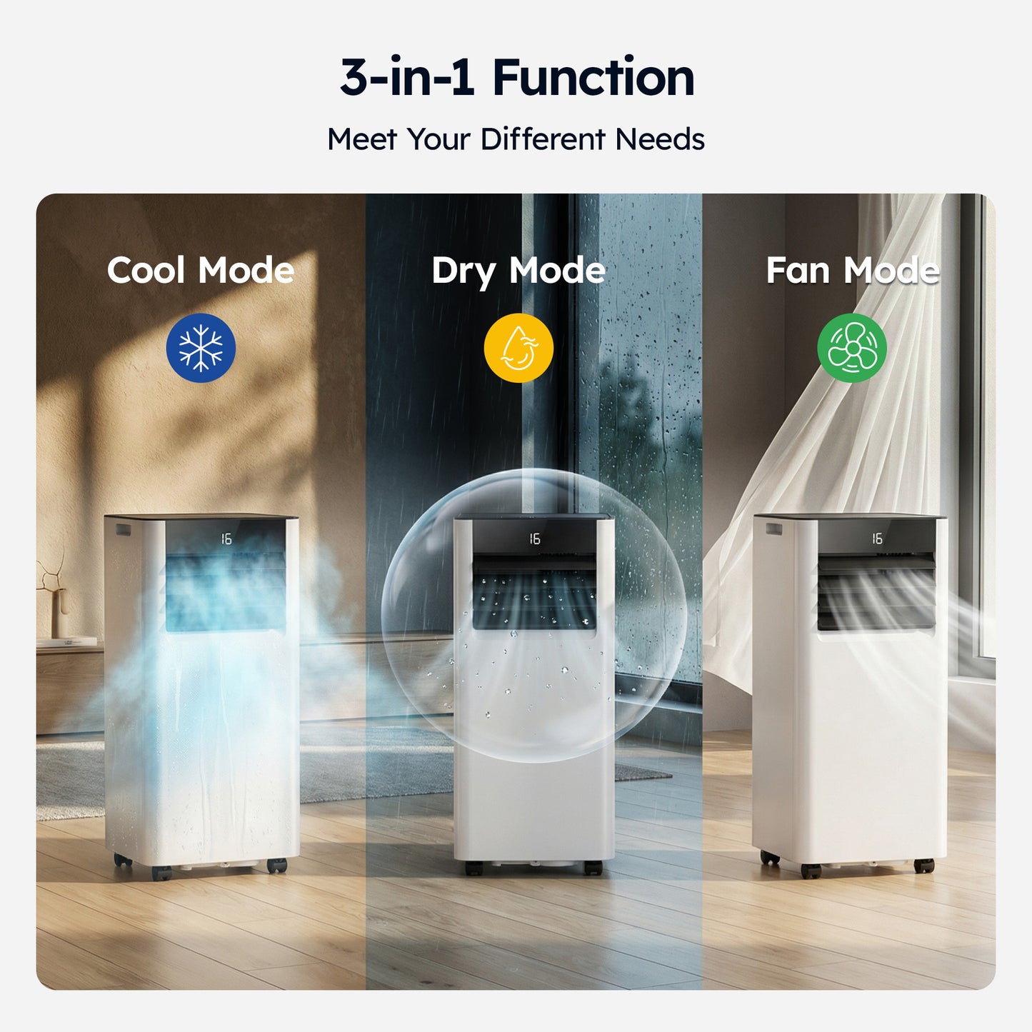 SIMZLIFE 10000 BTU Portable Air Conditioner with WIFI and Remote Control,Small AC Unit with Dehumidifier and Fan