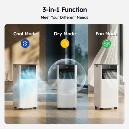 SIMZLIFE 10000 BTU Portable Air Conditioner with WIFI and Remote Control,Small AC Unit with Dehumidifier and Fan