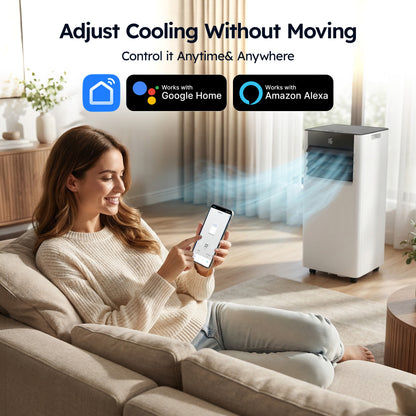 SIMZLIFE 10000 BTU Portable Air Conditioner with WIFI and Remote Control,Small AC Unit with Dehumidifier and Fan
