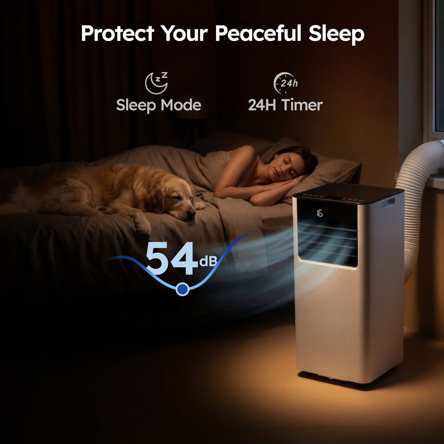 SIMZLIFE 10000 BTU Portable Air Conditioner with WIFI and Remote Control,Small AC Unit with Dehumidifier and Fan
