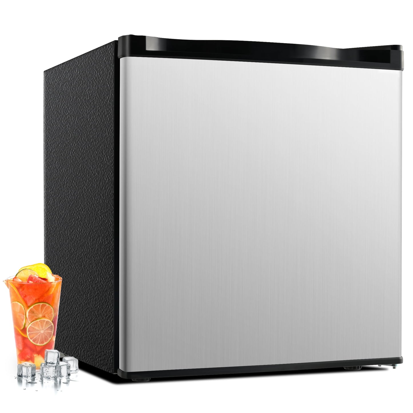 Simzlife 1.6 Cu.ft Single Door Mini Refrigerator with Freezer, 18.3 in W, 19.6 in H, Silver