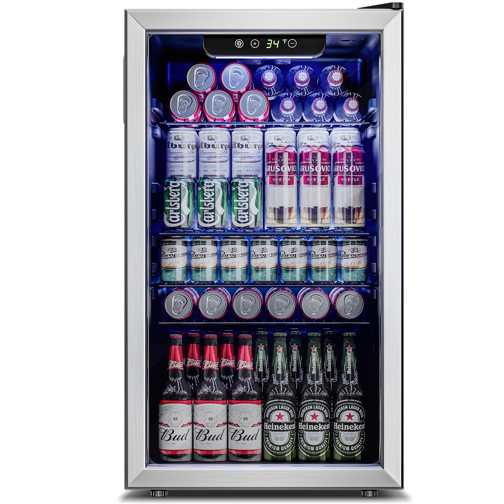 Beverage Center Tall Drinks Fridge Tittla Beverage Refrigerator,300 Can 48"Beverage  Fridge Freestanding/Built-in