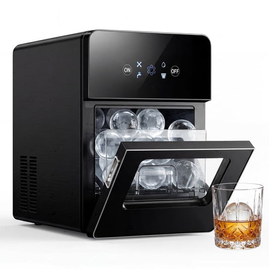 Simzlife Sphere Ice Maker, 6cm Clear Ice Ball Machine, 3 Balls/Batch for Whiskey & Cocktails, Touch Control
