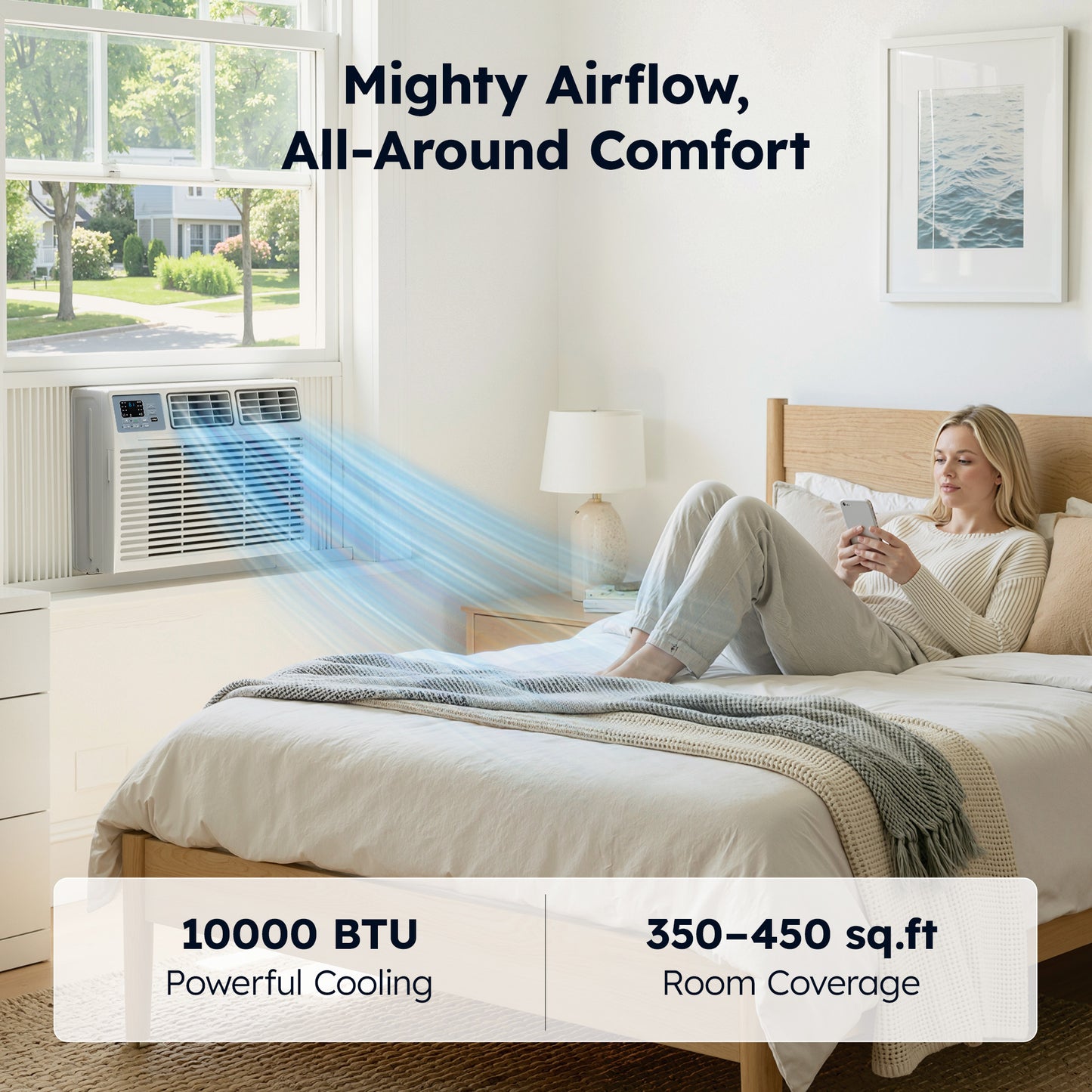 SIMZLIFE 10,000 BTU Window Air Conditioner With APP, Cools Up To 450 Sq Ft