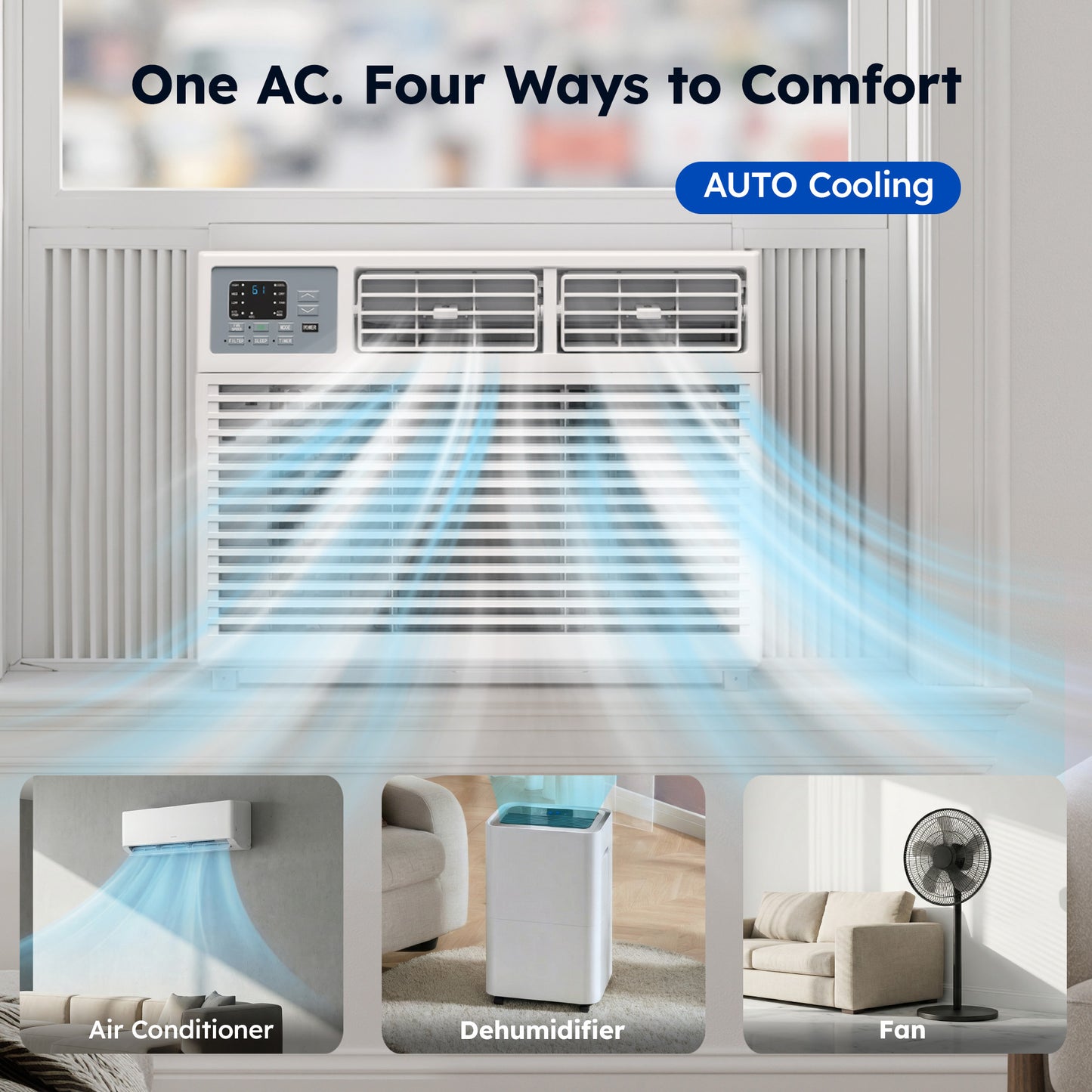 SIMZLIFE 10,000 BTU Window Air Conditioner With APP, Cools Up To 450 Sq Ft