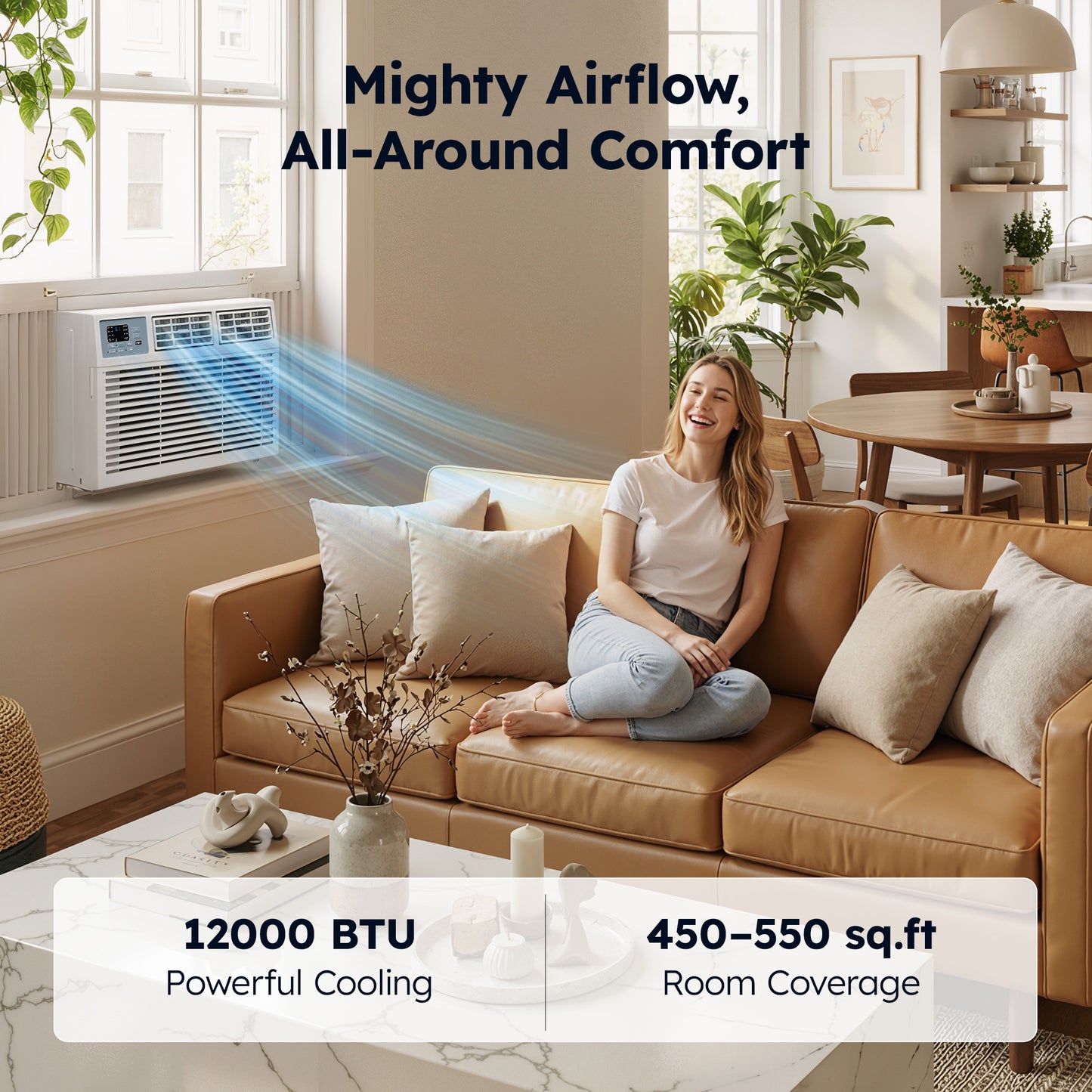 SIMZLIFE 12,000 BTU Window Air Conditioner With APP, Cools Up To 550 Sq Ft