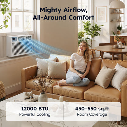SIMZLIFE 12,000 BTU Window Air Conditioner With APP, Cools Up To 550 Sq Ft