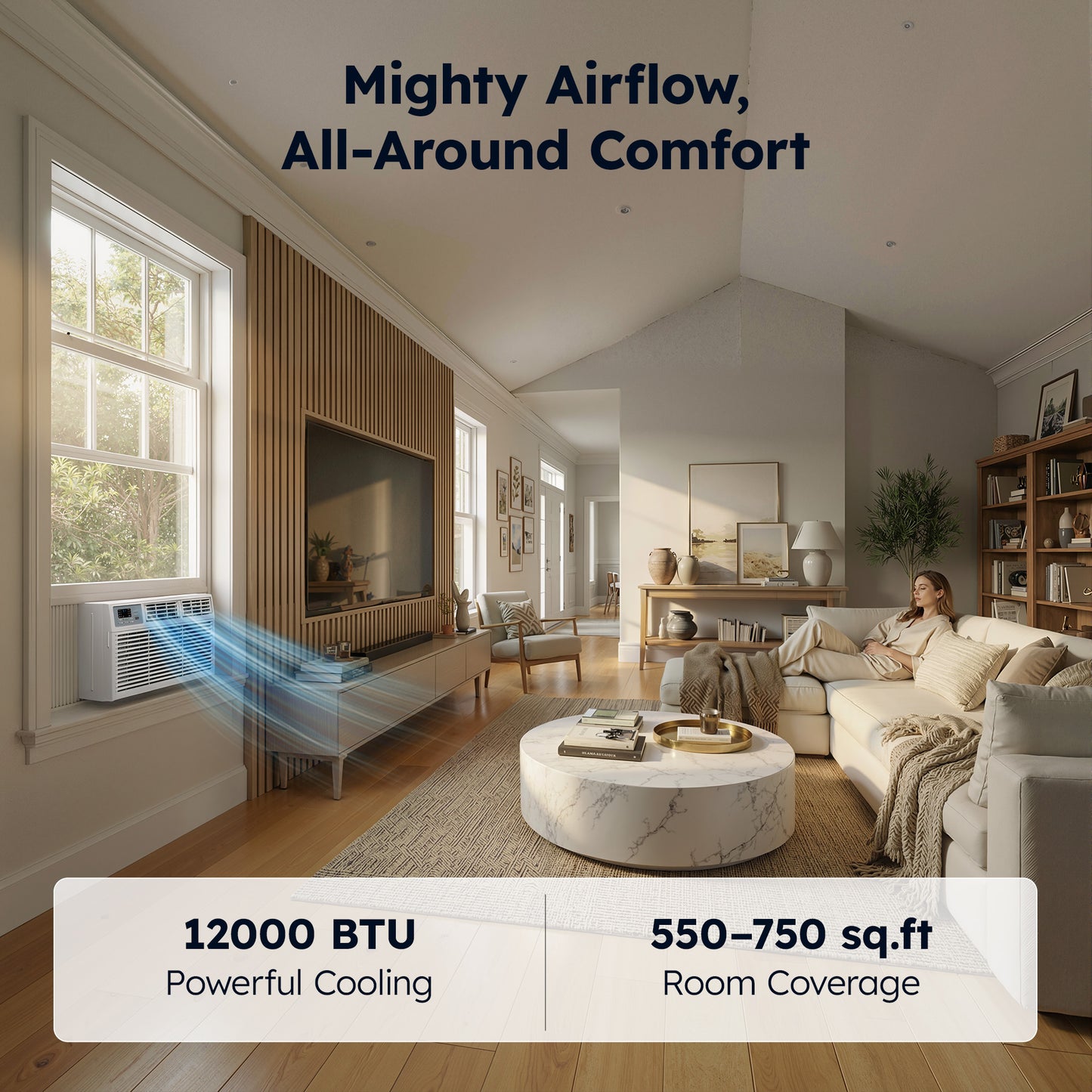 SIMZLIFE 14,000 BTU Window Air Conditioner With APP, Cools Up To 700 Sq Ft
