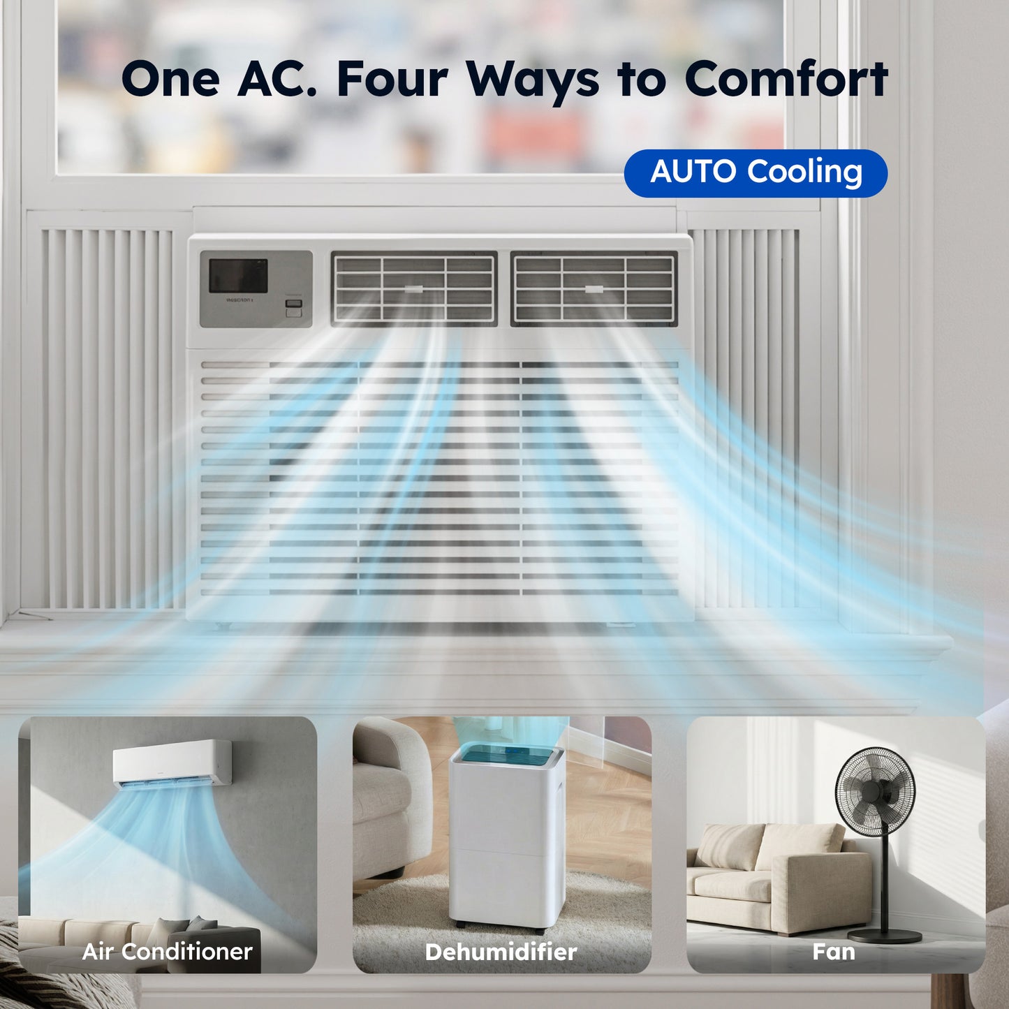 SIMZLIFE 14,000 BTU Window Air Conditioner With APP, Cools Up To 700 Sq Ft