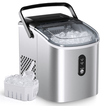 Simzlife Countertop Ice Maker Ice Machine With Handle,Self-Cleaning Ice Makers, 26Lbs/24H, 9 Ice Cubes Ready In 6 Mins For Home/Kitchen/Bar/Party/Camping