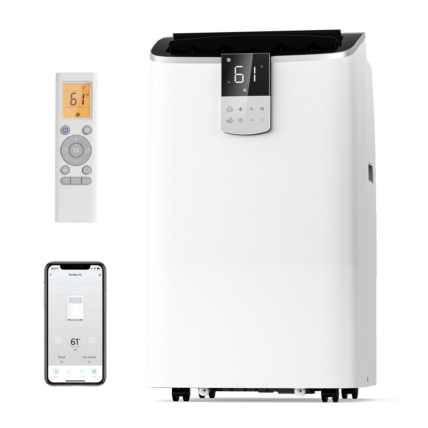 SIMZLIFE 14000 BTU Portable Air Conditioner with WIFI for Room Cooling and Heating, Portable AC Unit with Remote Control