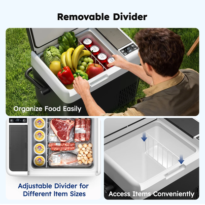 Simzlife 12V Car Refrigerator - 12QT Electric Cooler with Handle, DC/AC, -4℉~68℉, RV Freezer Fridge for RV/