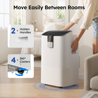 SIMZLIFE 14000 BTU Portable Air Conditioner with WIFI for Room Cooling and Heating, Portable AC Unit with Remote Control