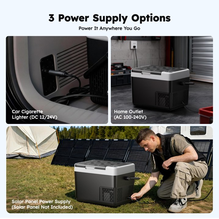 Simzlife 12V Car Refrigerator - 12QT Electric Cooler with Handle, DC/AC, -4℉~68℉, RV Freezer Fridge for RV/